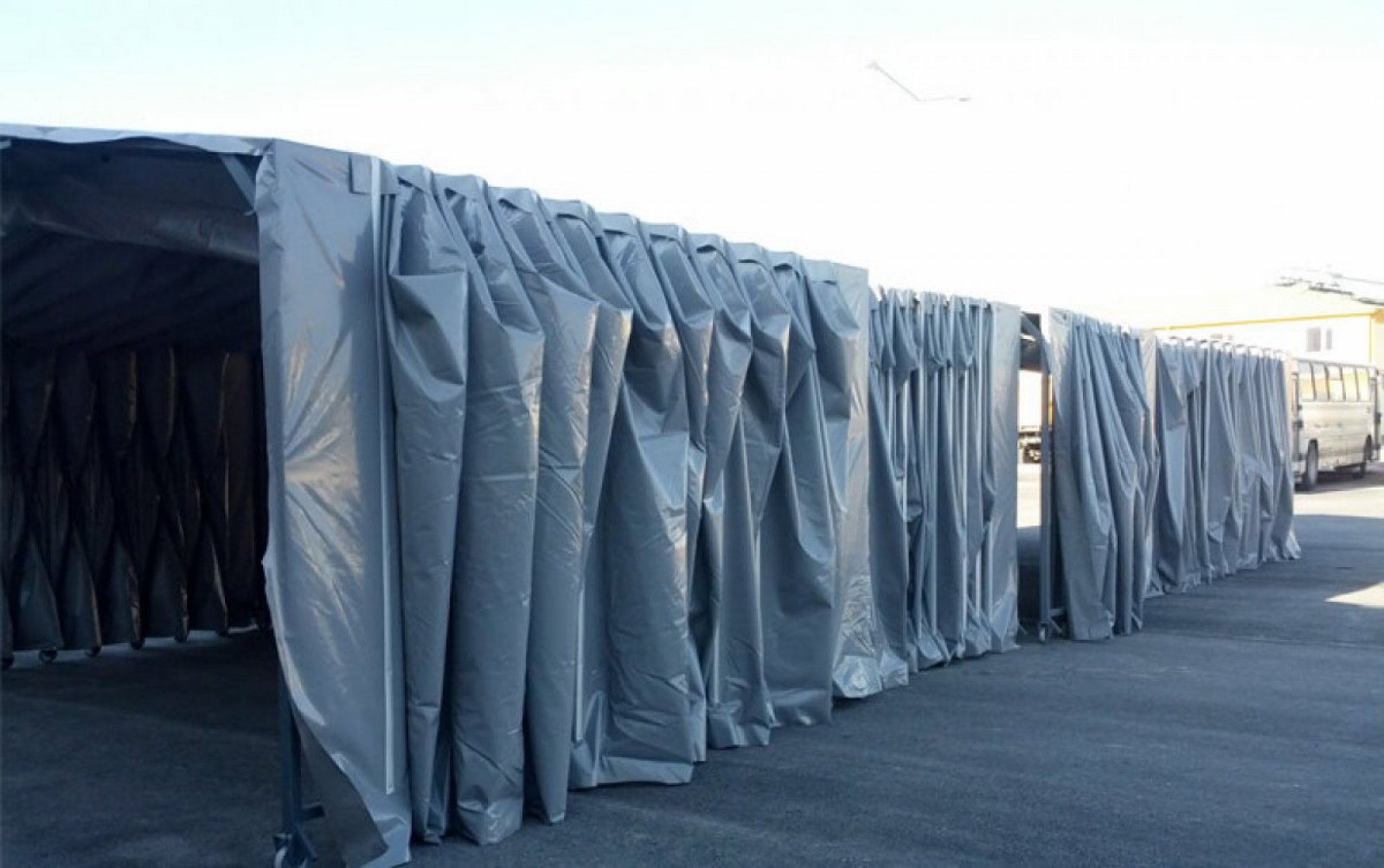 Akordiyon Raylı Tente